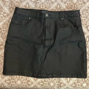 Black Denim Mini Skirt